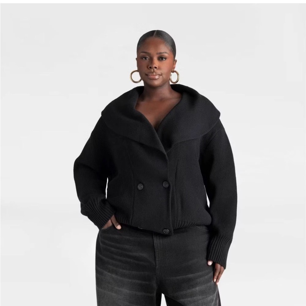 KBB by KAHLANA ‘The pea coat cardigan sweater’ 2X